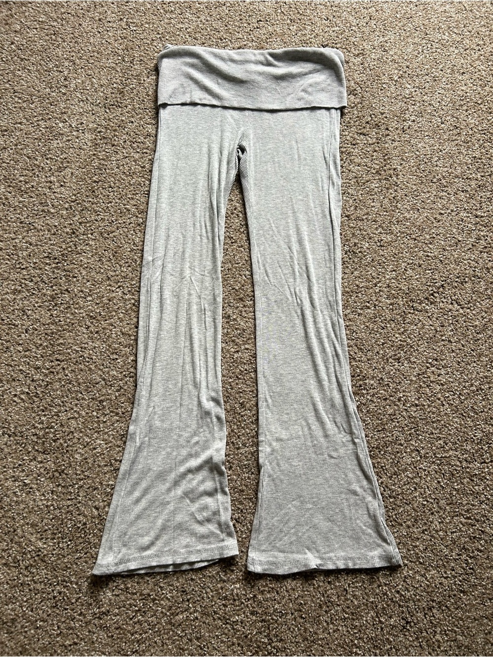 wild fable Light Gray Fold-Over Waist Flare Pants